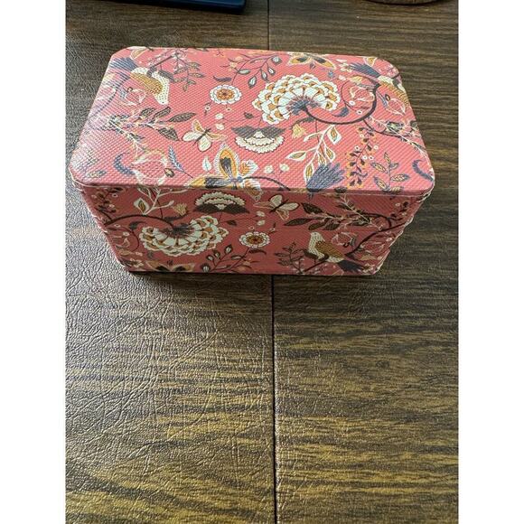 Pink Floral Jewelry Box with Mirror New in Box Giftable - Picture 5 of 5